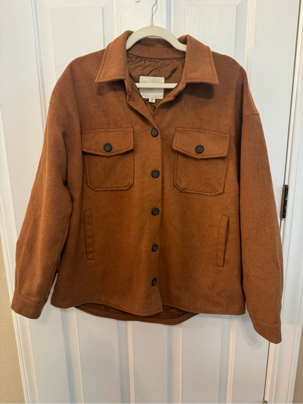 NWT Thread & Supply Oversized Wool Blend Shacket Brown M